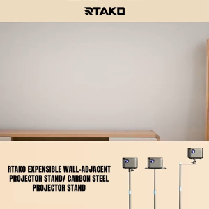 RTAKO Expensible Wall-adjacent mini Projector Bracket portable Stand Carbon Steel Projector Stand Build a movie theater at home Wall Desktop Carbon alloy steel 360° rotation Retractable Shelf adjustment takes up less space