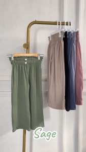 GROSIR Mix Warna 3Pcs Celana Panjang Kulot Rib Knit Anak Perempuan 3-13 Tahun