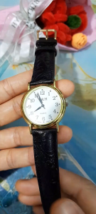 Đồng hồ nữ T&H dây da đen second hand si nhật- đã qua sử dụng