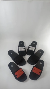 AGNIA - Sandal Slide Pria Silang Terbaru Sol Pvc Karet Hitam - Sandal Selop - Sandal Pria Terbaru
