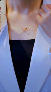 KALUNG TITANIUM WANITA SET LIONTIN LOVE GOLD SILVER ROSE GOLD/ AKSESORIS FASHION WANITA JEWERLY PREMIUM