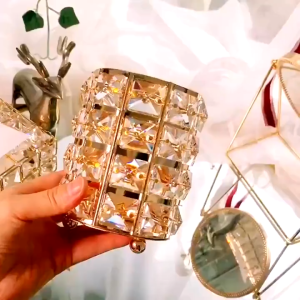 Tempat Kuas Makeup Kristal / Brush Holder Crystal / Brush Storage / Tempat Pena / Crystal Glass Pen Ho
