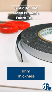 STAR Heavy Duty Double Sided Tape | PE Black Foam Tape Double Sided | Mounting Tape | Frame Tape | Wall Tape| Waterproof