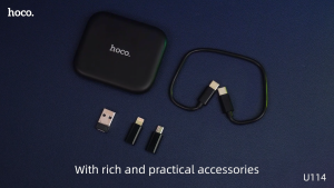 [Official 24 Hours Delivery] Hoco Original 100% U114 PD66W USB C to Type-c Fast Charging  6 In 1 Multifunctional Phone Charge Cable Set&Holder box for Android / iOS