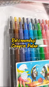 CRAYON PUTAR PENDEK TITI SCREW [TI-CP-12/12 PCS] / ALAT TULIS GAMBAR OIL PASTELS TWIST PENSIL KRAYON MINI 12 WARNA