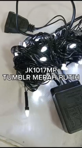 LAMPU TUMBLER 10M AGUSTUSAN MERAH PUTIH KABEL HITAM