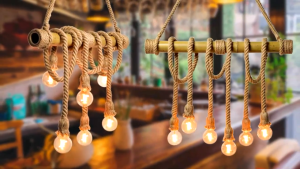 Pendant Light Retro DIY Hemp Rope Drop Ceiling Light American It Can Be Adjusted at Will Creative Personality Hanging Lights for Dining Room Bar Kitchen Cloakroom Party Decoration Lighting