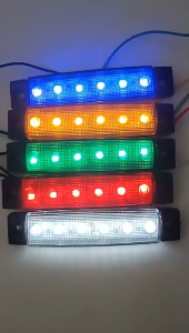 1 Pc - 6 LED 24V Double Adhesive Truck Marker Indicator Light Signal Lamp For All Vehicles