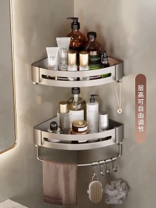 JOTO High Quality Bathroom Rack Bathroom Organizer Storage Shelf Rack Corner Shelf Rack Bathroom Accessories
