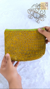 Pouch Bag Motif Croco (Tas Serbaguna Penyimpan Kosmetik HP Uang Obat Alat Tulis Fancy dll)