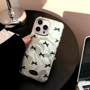 Full Screen Black Knot Water Ripple Green Hard Case for iPhone 12-15 Pro Max