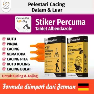 Cassiel Pet Dewormer Cat & Dog Anti Flea and Tick Treatment Repellent Anti-Flea Anti-Itching ubat kutu kucing cat 狗狗驱虫药