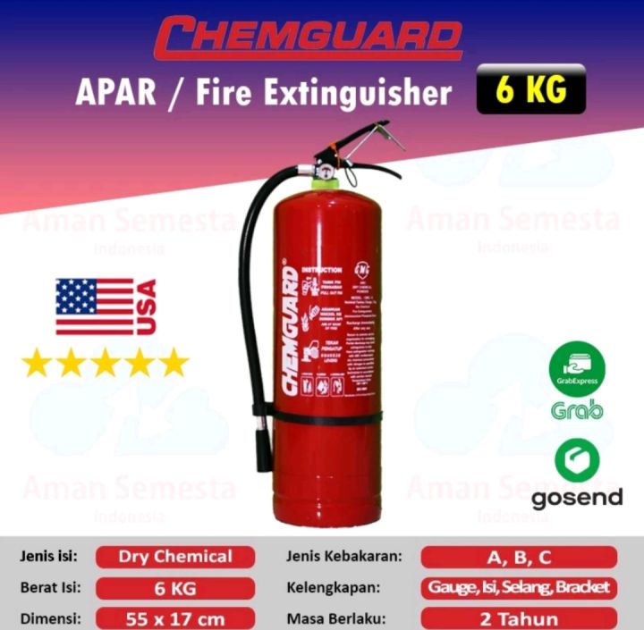 APAR 6Kg ABC Powder CHEMGUARD Alat Pemadam Api APAR Fire Extinguisher Lazada Indonesia