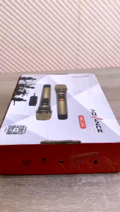 Advance DOUBLE Mic Wireless Karaoke Microphone Suara Jernih - MIC206 - BONUS Baterai Cas 3 Pcs