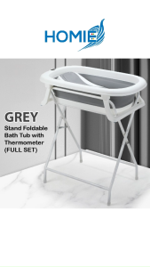 HOMIE Stand Foldable Bath Tub with Thermometer/Baby Bath/Without Bending Over/Large Capacity BathTub Homie Baby Baby Hammock Baby Hose Baby Swim Hat - Lazada