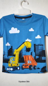 Baju Kaos Distro Anak Laki Karakter Mobil Excavator Cowok Keren Import 1 - 10 Tahun - Hypelane Kids