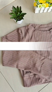 LDO Crop Top Hornet Knit Lengan Panjang / Atasan Wanita Korean Style