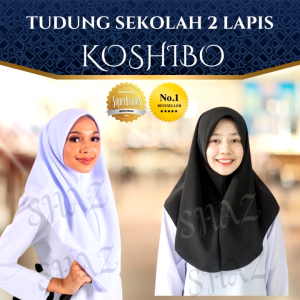 TUDUNG SEKOLAH 2 LAPIS KAIN KOSHIBO