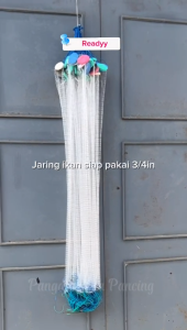 jaring ikan siap pakai 3/4in (tiga perempat) tinggi 90cm panjang 25m senar 012mm pemberat timah