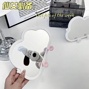 Cermin Motik Awan / Kaca Make Up Bentuk Awan / Standing Mirror Make Up / Cermin Meja Portable Astetic Cermin Lucu Mirror Make Up