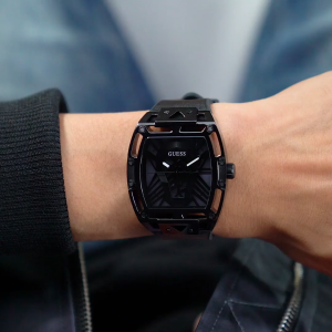 [Promo] Jam Tangan Pria Guess GW0500G2 Legend Black Dial Black Leather with Silicone Strap Original Garansi 2 Tahun [✔COD][100% Authentic]