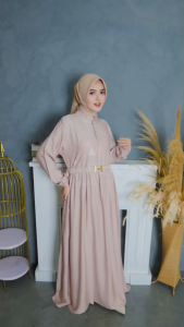 Vanesa Dress Gamis Kondangan Perempuan Bahan Rayon Variasi Tali Pinggang Terpisah