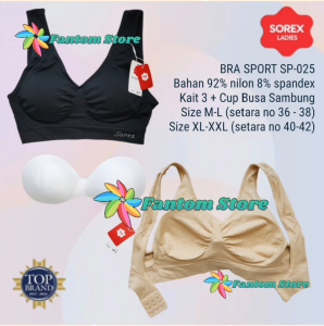 SOREX BRA SPORT 025 - BH WANITA RAJUT KAIT 3 DGN CUP BUSA YG BISA DILEPAS