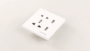 Stop Kontak Dinding TaffHOME Universal UK EU US dan 2 USB Port