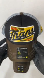 Trucker Hat Pria Bordir motif Think Topi Jaring Thans Production Topi Jaring Pria Dewasa Terlaris