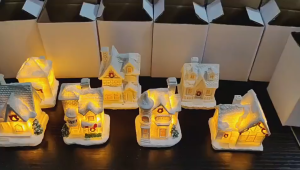 Elegant Luminous Miniature Christmas House Ornaments Set - Festive Holiday Home Decor
