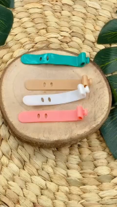 Pengikat Kabel Charger Silicon 4 Pcs 4 Warna Kabel Cable Clip Cord Karet Perapih Kabel Warna