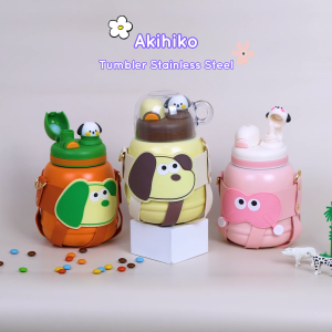 Youware - Akihiko Tumbler Anak / Botol Minum Karakter Hewan untuk Anak Sekolah Belajar Bekal PAUD TK SD SMP Tumblr Stainless Steel