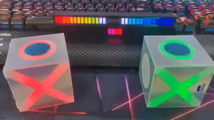 （SG Ready）KUTA Mini Bluetooth Speaker Colorful Square Audio Atmosphere TF Card Outdoor Wireless Portable Car Speaker