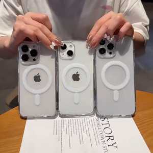 Luxury Matte/Transparent Acrylic Silicone Magnetic Wireless Charging  Case for IPhone 16 pro max 11 15 14 13 12 11 Pro 11 pro max Ultra Thin Casing for iphone 11