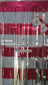 Tirai Rumbai Merah Putih Metalik Hiasan Dekorasi Agustusan Murah