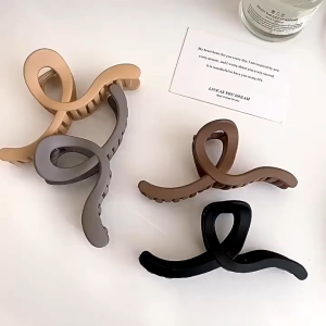 Jedai CANTIA Aksesoris Wanita Jepit Rambut Elegant Bentuk Pita Warna Netral 7cm