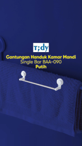 Tidy Gantungan Handuk Kamar Mandi Single Bar BAA-090 Putih