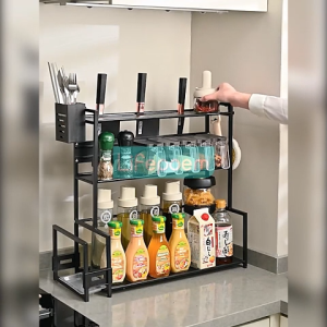 Spice Rack Kitchen Rack Storage Organizer Rack Seasoning Rack Home Kitchen Storage Shelf Condiment Rack Spice Organizer