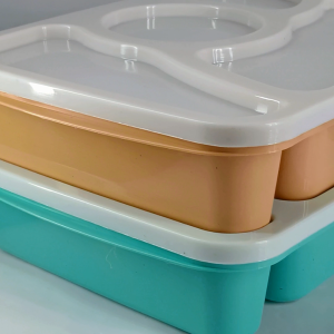 Tempat Makan Anak / Lunch Box 4 Sekat Anti Tumpah Warna Pastel / Kotak Bekal / Bento