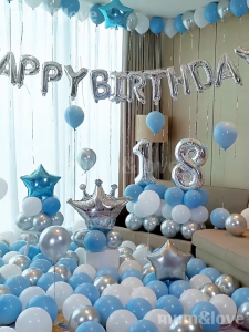 เซตลูกโป่งวันเกิด Happy Birthday set สุดคุ้ม อุปกรณ์ครบ ตัวอักษร ลูกโป่ง ที่สูบลม กาว ริบบิ้น ราคาถูกลูกโป่งมุก