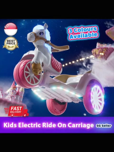 【SG Ready Stock】🎉NEW REALEASE🎉Super Cute Kids Electric Ride On Fairy Tale Carriage with Wheel Lights&Music&LED Lights★3 Colours Available✅Toddler/Children Cars Toy✅Princess Horse Carriage✅Christmas/Birthday Gift/Present Idea✅
