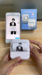 SamuGiken C15 PRO เครื่องปริ้นไร้หมึก (เมนูไทย) เครื่องปริ้นพกพา เครื่องปริ้นสติ๊กเกอร์ พิมพ์ที่อยู่ รูปภาพ ฟรี6ม้วน