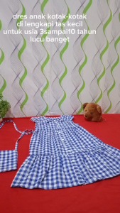Desain Modern Dres Anak Motif Kotak-Kotak untuk Umur 3-10 Tahun