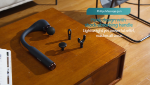 Alat Urut berbentuk Cangkuk Philips Pistol Urut Melengkung Mesin Urut Pegangan Mesin Tukul Urut Elektrik untuk Bahagian Belakang dan Leher dan Kawasan Sukar Dicapai Tanpa Kord dan Boleh Dicas Semula Hayat Bateri 270 Min 5 Intensiti untuk Pelari At