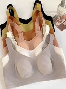⚡B6505 สปอร์ตบราไร้โครงตะขอหลัง ดีไซส์หูกระต่าย ผ้านิ่มใส่สบาย เสื้อชั้นในผู้หญิง