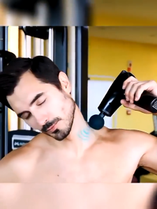 SCUDOS Massage Gun Alat Pijat Elektrik Deep Tissue Muscle Massager Gun - Dengan Lampu Dan Kompres Dingin XUTI