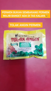 PERMEN TOLAK ANGIN 1 SACHET/ PELEGA TENGGOROKAN/MENGATASI MUAL DI JALAN