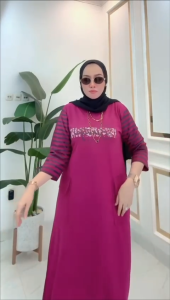Midi Dres Cargo Kaos Wanita Dewasa Beautiful Lengan Garis Terbaru By Nabil LD. 106