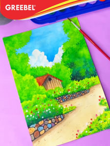 GREEBEL Cat Air Set Cat Lukis 12 Warna Watercolor Cake Gratis Kuas (12C CAKE)