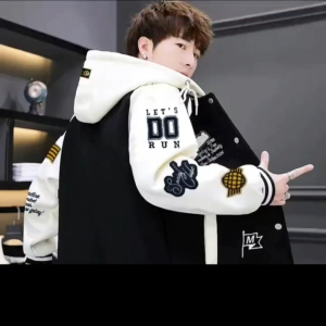 Jaket Hoodie Varsity Bordir Kupluk LETGO RUN Kancing Terbaru Untuk Dewasa Dan Anak Laki Laki Perempuan Bahan Tebal